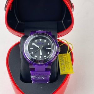 Invicta Men's 52mm GRAND PRO DIVER ANATOMIC CASE Purple Tone Black Dial SS Watch